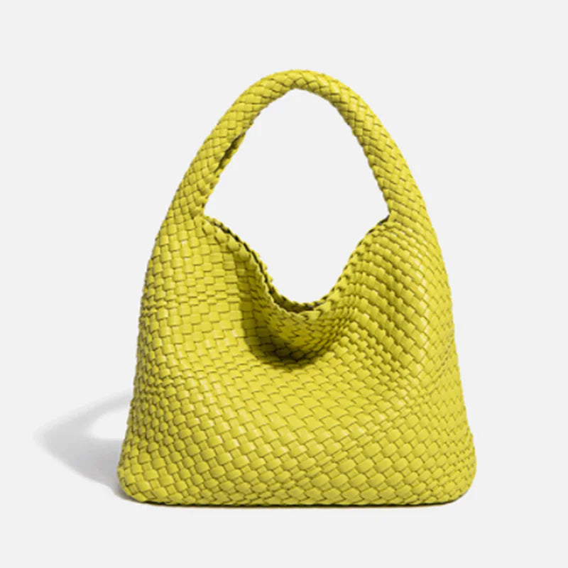 Hand-woven Bucket Soft Leather Bag for Women Rieworkes