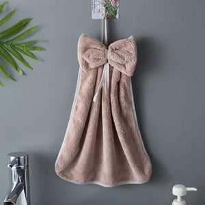 Microfiber Soft Quick Dry Cleaning Bowknot Hand Towels Rieworkes