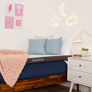 Sleepyhead College Dorm Room Essential Gel Infused Mattress Topper Twin XL Thick Cooling Memory Foam Mattress Topper Washable Cover 3 Gel Mattress Pad 38x80 inches Rieworkes