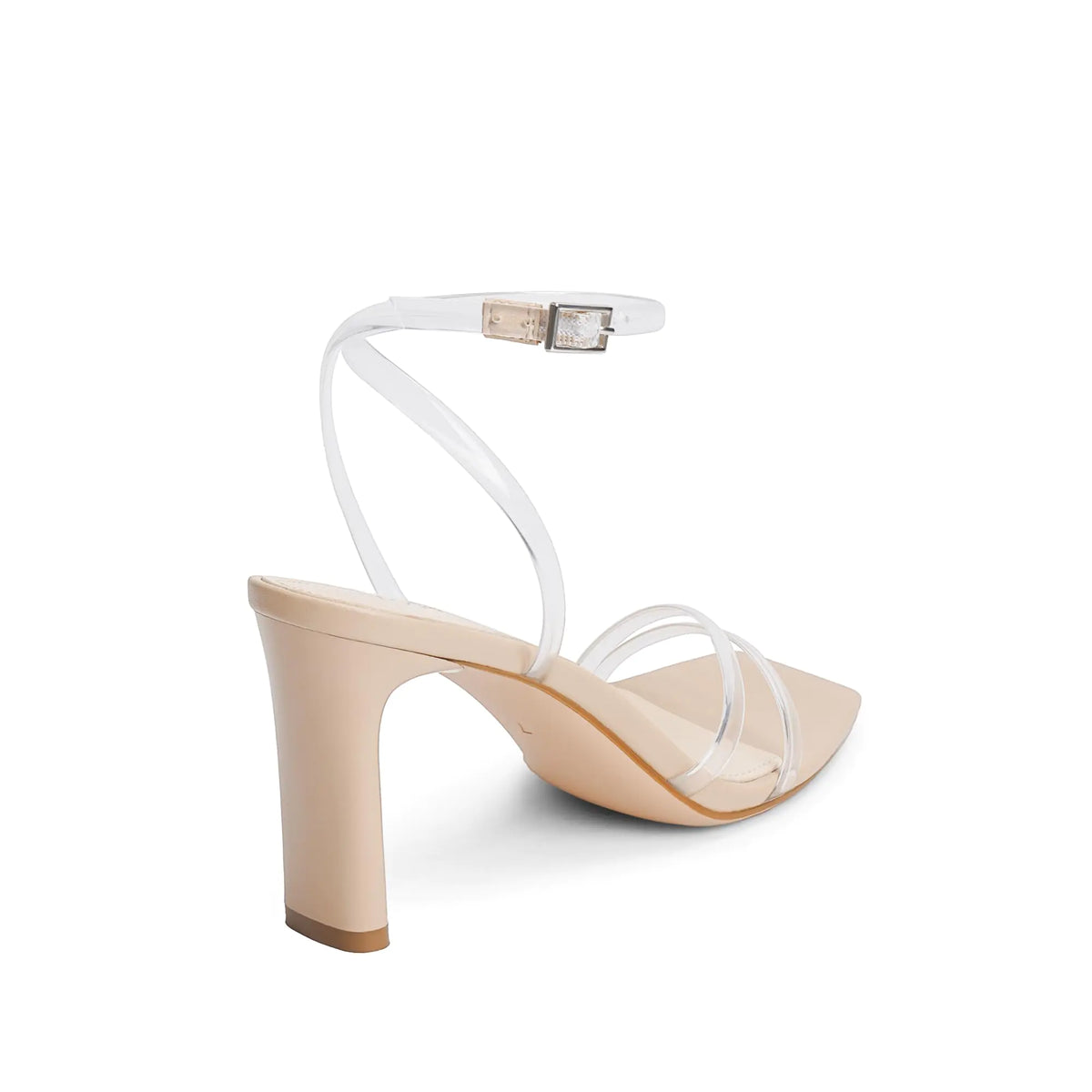 Modatope Womens Sandals Square Open Toe Chunky High Heels Strappy Ankle Strap Sandals Comfort Dress Party Shoes 9 Clear Rieworkes