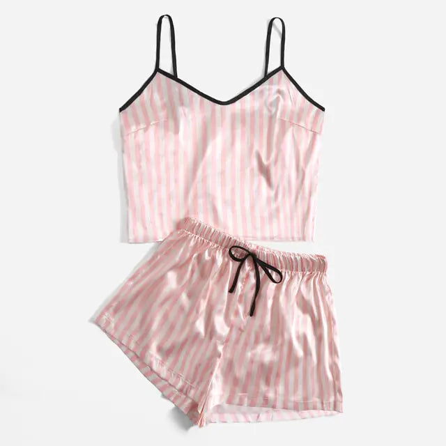 Sexy Stripe Women Sleepwear Set Rieworkes