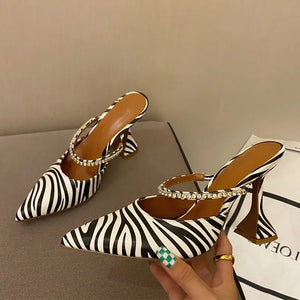 Crystal Zebra Slingback Heels Rieworkes
