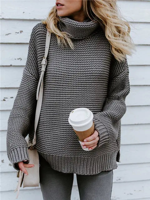 Warm Knitted Turtleneck Sweater Women Rieworkes