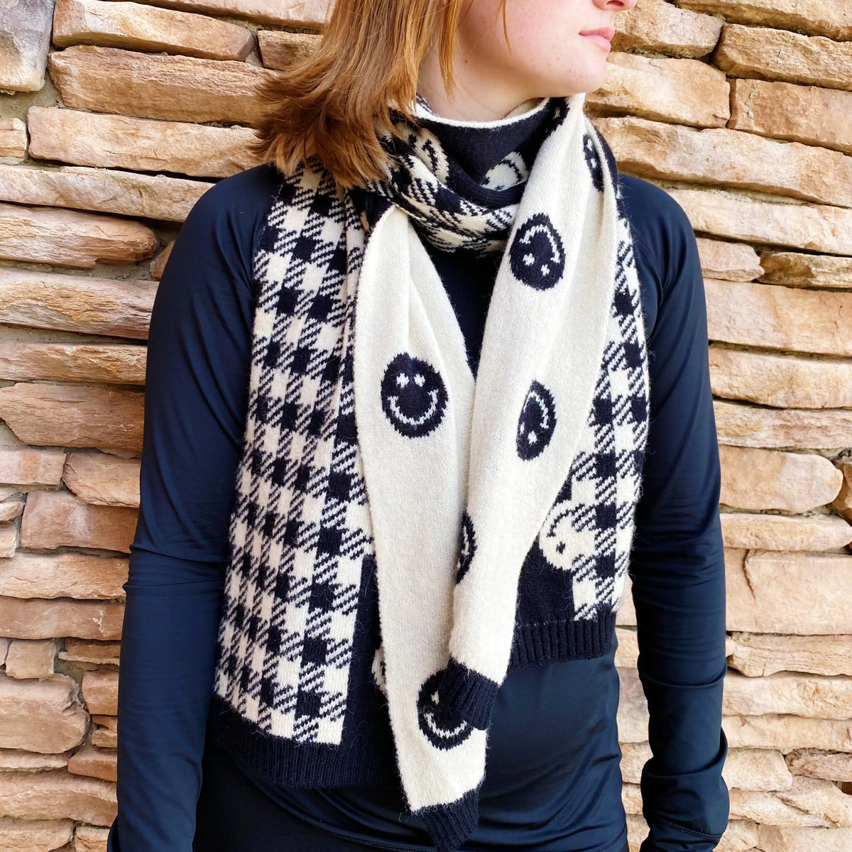 Checked On Happiness Cozy Scarf Rieworkes