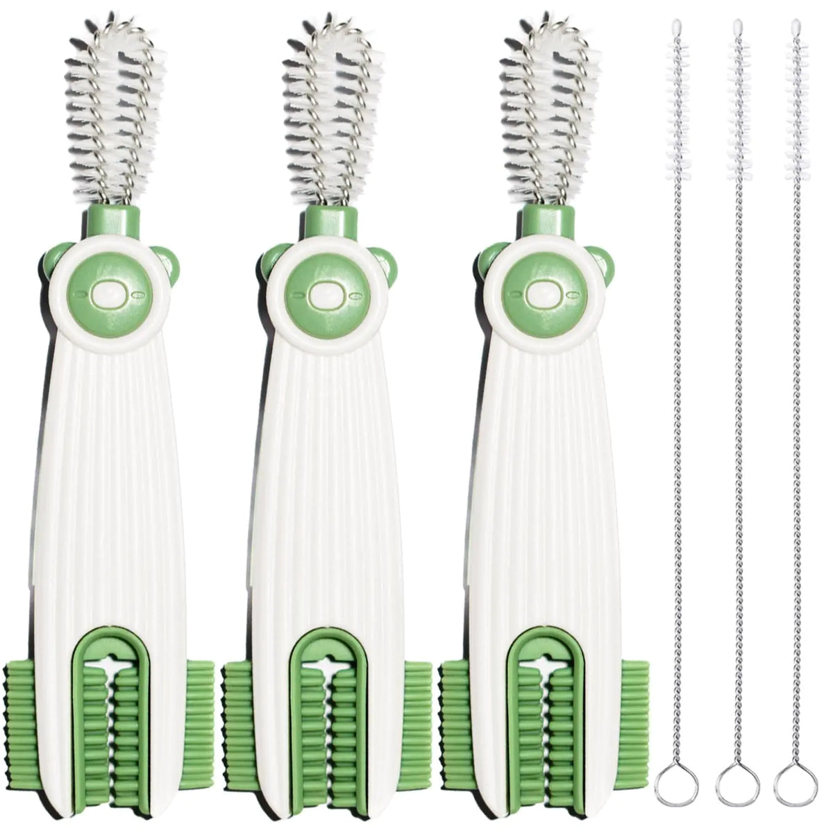 3 in 1 Cup Lid Cleaning Brush Set 3 Pack Multifunctional Cleaning Brush Baby Bottle Brushes Set Water Bottle Cleaner BrushHome Kitchen Cleaning Tools Portable Lid Cleaner with Brush(Green) Mimarta