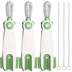 3 in 1 Cup Lid Cleaning Brush Set 3 Pack Multifunctional Cleaning Brush Baby Bottle Brushes Set Water Bottle Cleaner BrushHome Kitchen Cleaning Tools Portable Lid Cleaner with Brush(Green) Mimarta