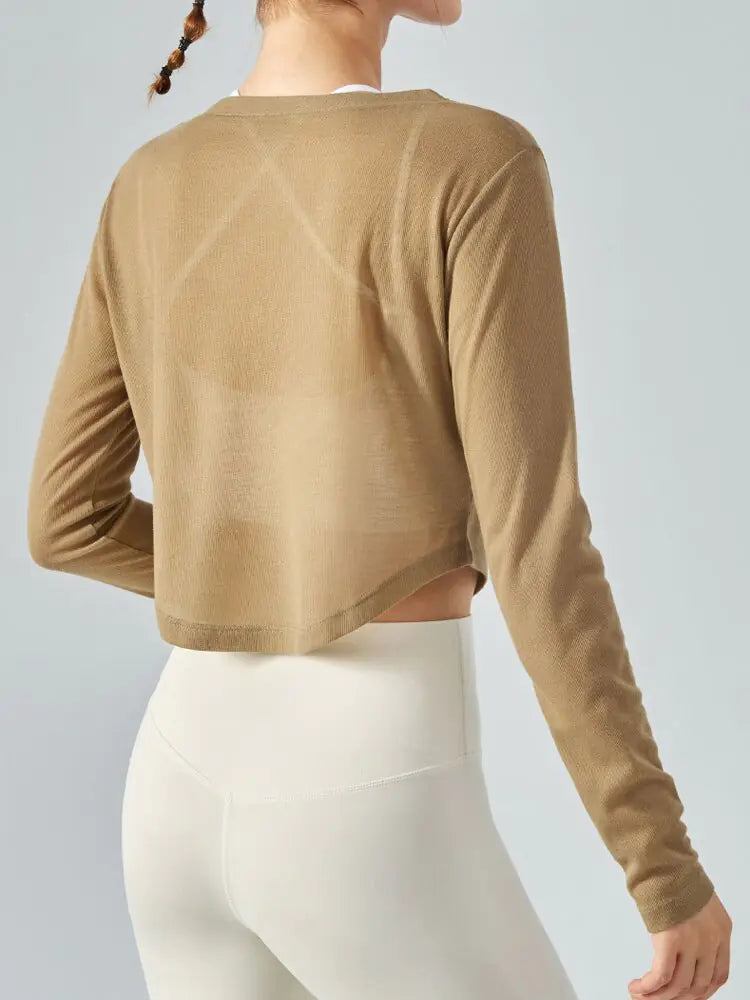 V-Neck Long Sleeve Yoga Top Sports Shirt Rieworkes