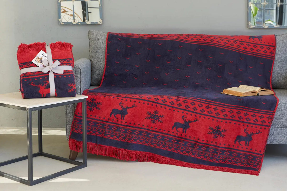 Dolce Bonita Home Cotton TV Blanket 127X155 Deer, Red Rieworkes