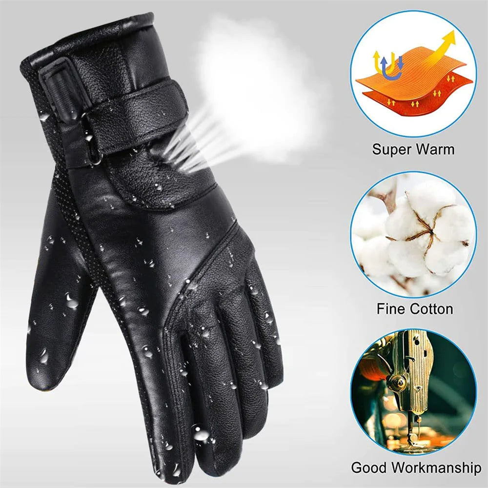 Electric USB Heated Gloves Winter Warming Thermal Ski Snow Hand Warm Windproof Rieworkes