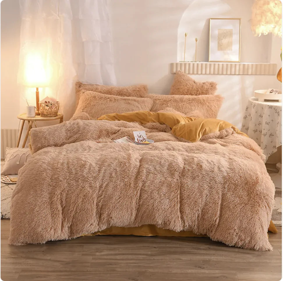 Luxury Plush Fleece Bedding Set - Queen & King Sizes, Warm Quilt Cover & Pillowcases Mimarta