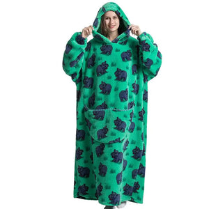 Oversized Long Blanket Hoodie Autumn Winter Fleece Rieworkes