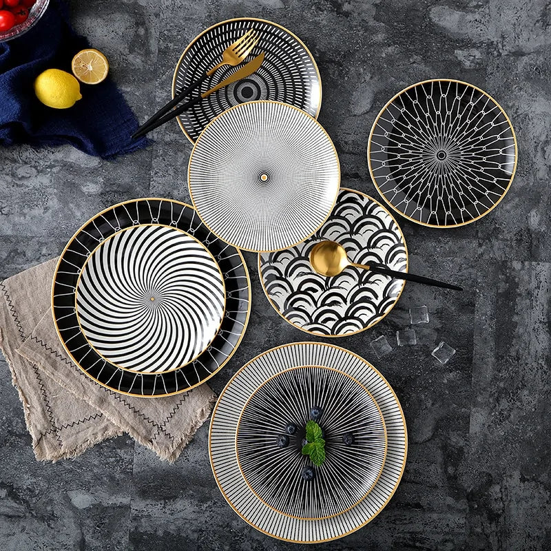 Geometric Pattern Ceramic Plate Rieworkes
