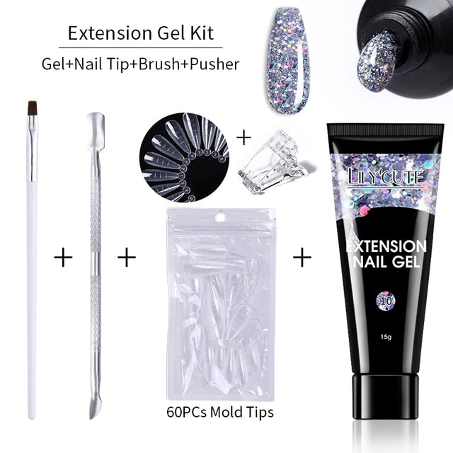 LILYCUTE Nail Extension Gel Set Rieworkes
