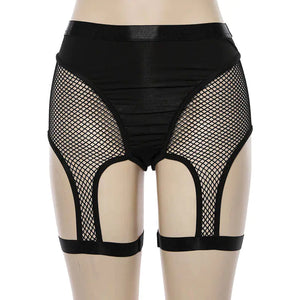 High-Waisted Sheer Panel Leggings with Cutouts Mimarta