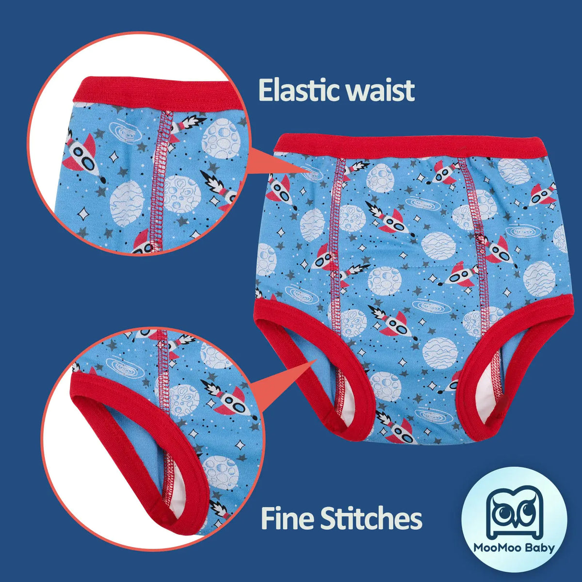 MooMoo Baby 8 Packs Potty Training Pants Cotton Absorbent Training Underwear for Toddler Boy and Girls 2T-9T 7 Years Dino Rieworkes