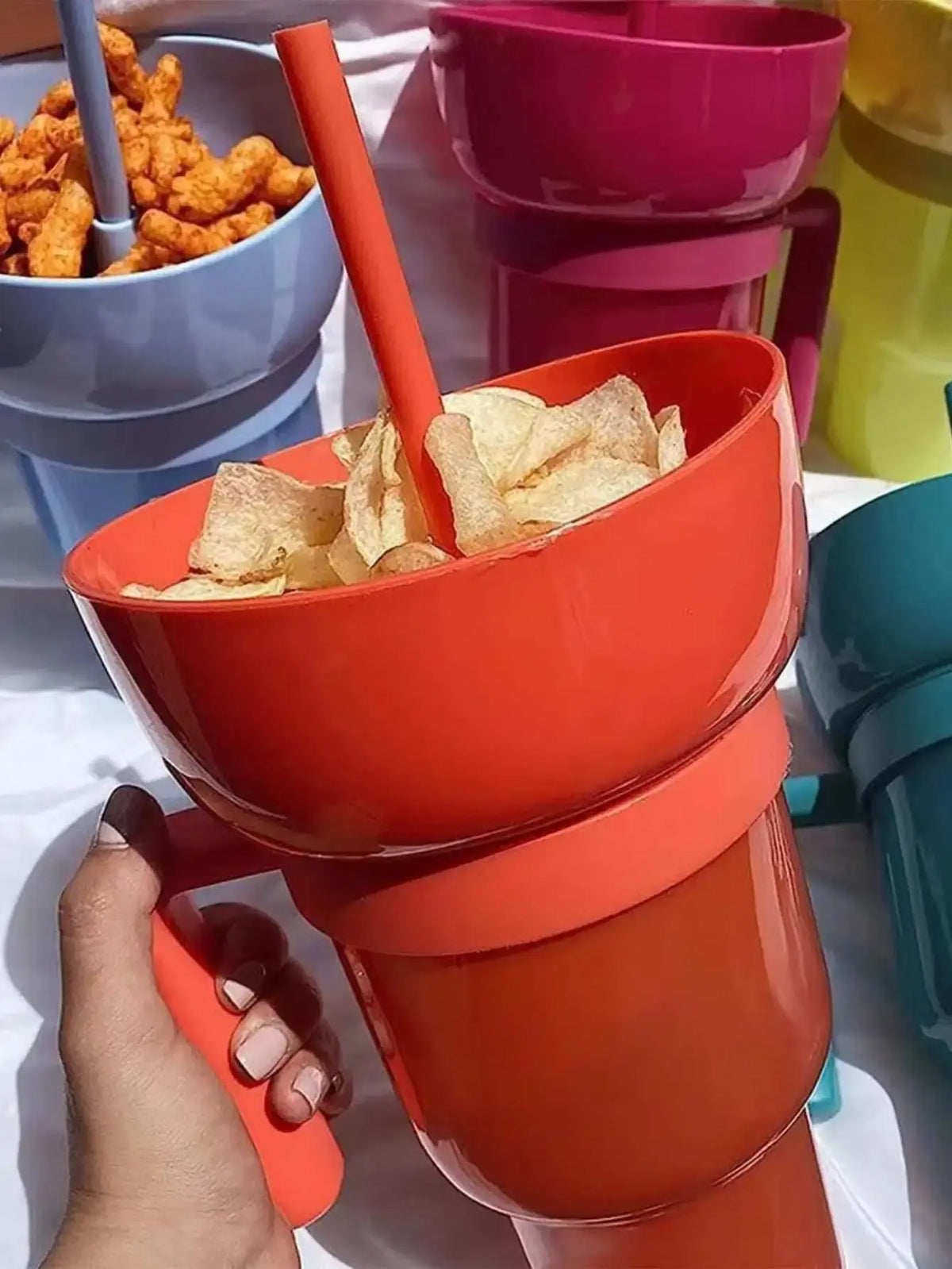 Popcorn Snack With Handle & All-In-One Drink Cup Rieworkes