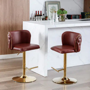 Furniture,Swivel Barstools Adjusatble Seat Height, Modern PU Upholstered Bar Stools With The Whole Back Tufted, For Home Pub And Kitchen Island Rieworkes
