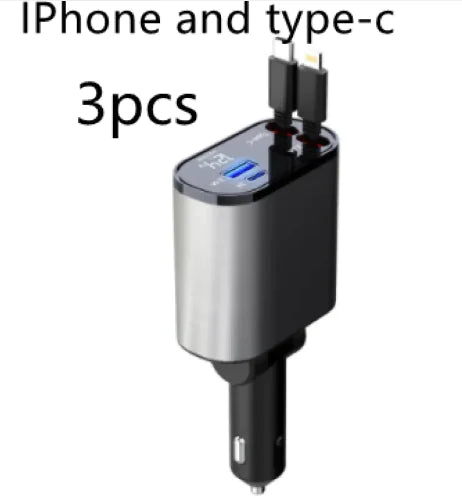 Metal Car Charger 100W Super Fast Charging Car Cigarette Lighter USB-C Adapter Rieworkes