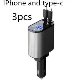 Metal Car Charger 100W Super Fast Charging Car Cigarette Lighter USB-C Adapter Rieworkes