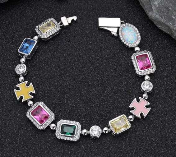 Gold-Plated Hip-Hop Gemstone Necklace Mimarta