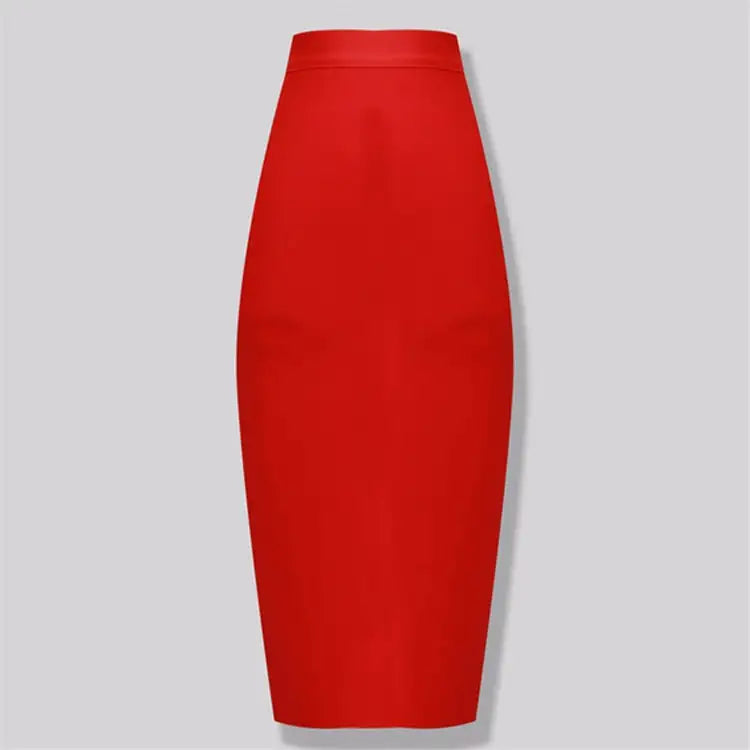 Elegant High Waist Mid-Length Bandage Skirt Mimarta