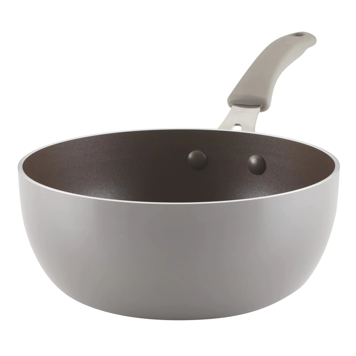Rachael Ray Cook + Create Nonstick Saucier Pan/Saucepan 3 Quart Gray Rieworkes