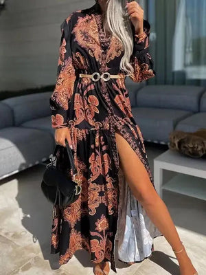 Elegant V Neck Office Long Shirt Dress Rieworkes