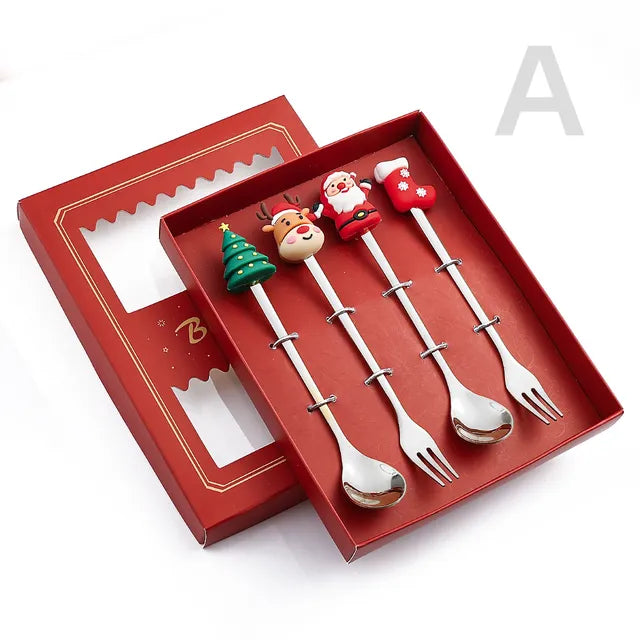 Christmas Cutlery Set: Festive Spoon and Fork Rieworkes