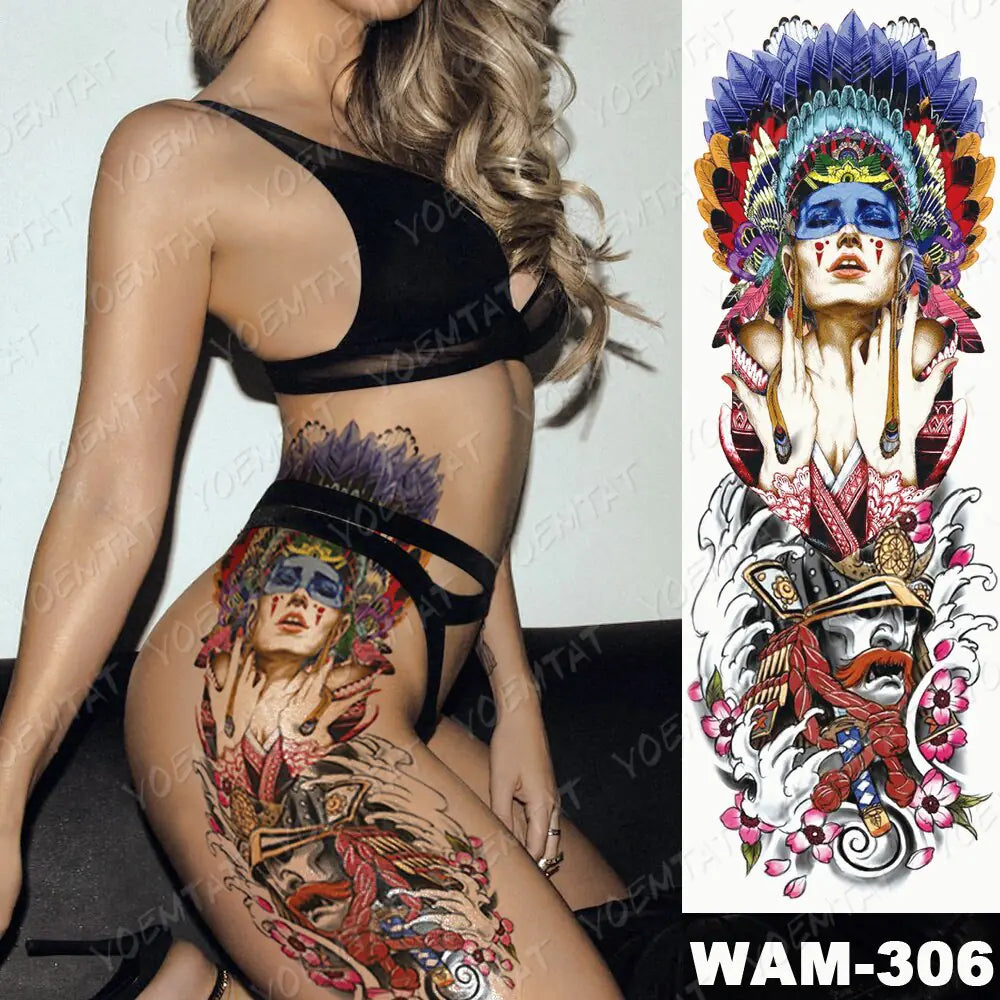 Full Temporary Tattoo Watercolor Sheets Rieworkes