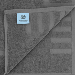 Luxury Bath Mat Floor Towel Set 22 x34 in 2 Pack Dark Gray Absorbent Cotton Rieworkes