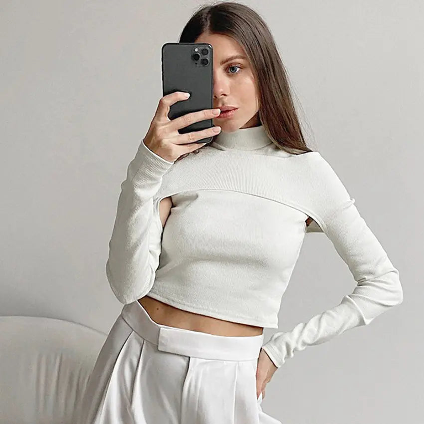 Strapless Solid Color Sexy T-shirt for Women Mimarta
