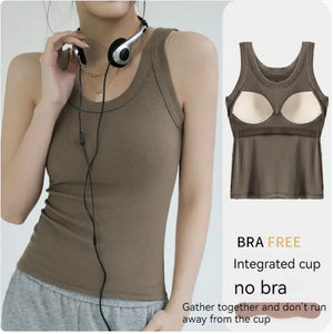 Women's Padded Strap Tank Top Mimarta