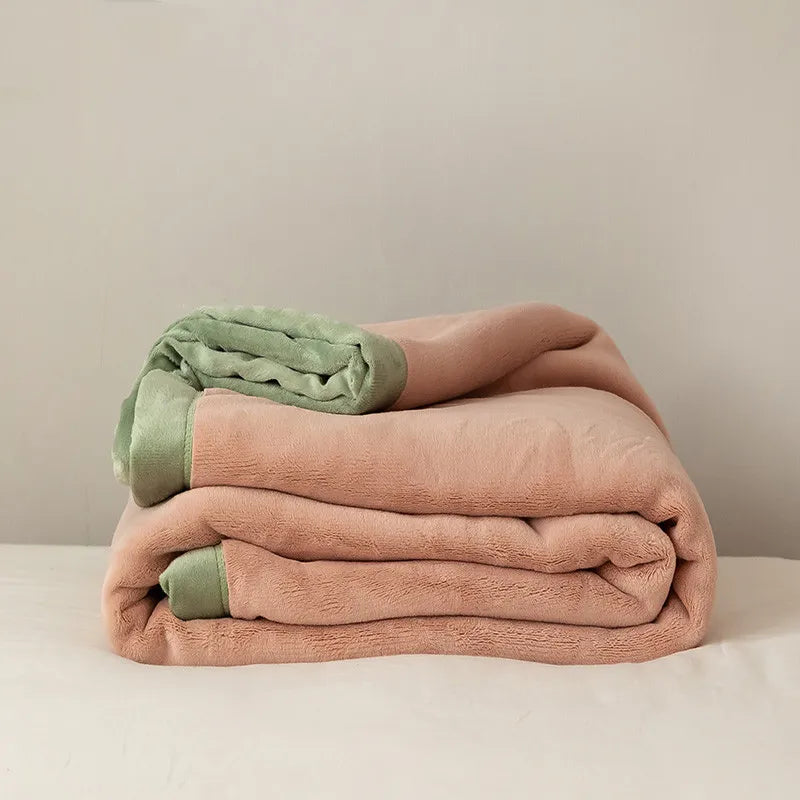 Simple Japanese Style Plain Milk Velvet Casual Blanket Rieworkes