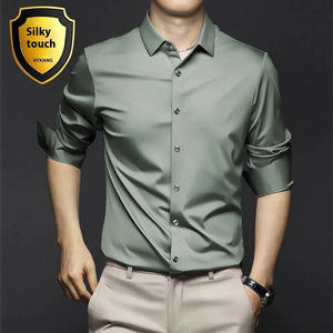 Luxury Ice Silk Shirt Mimarta