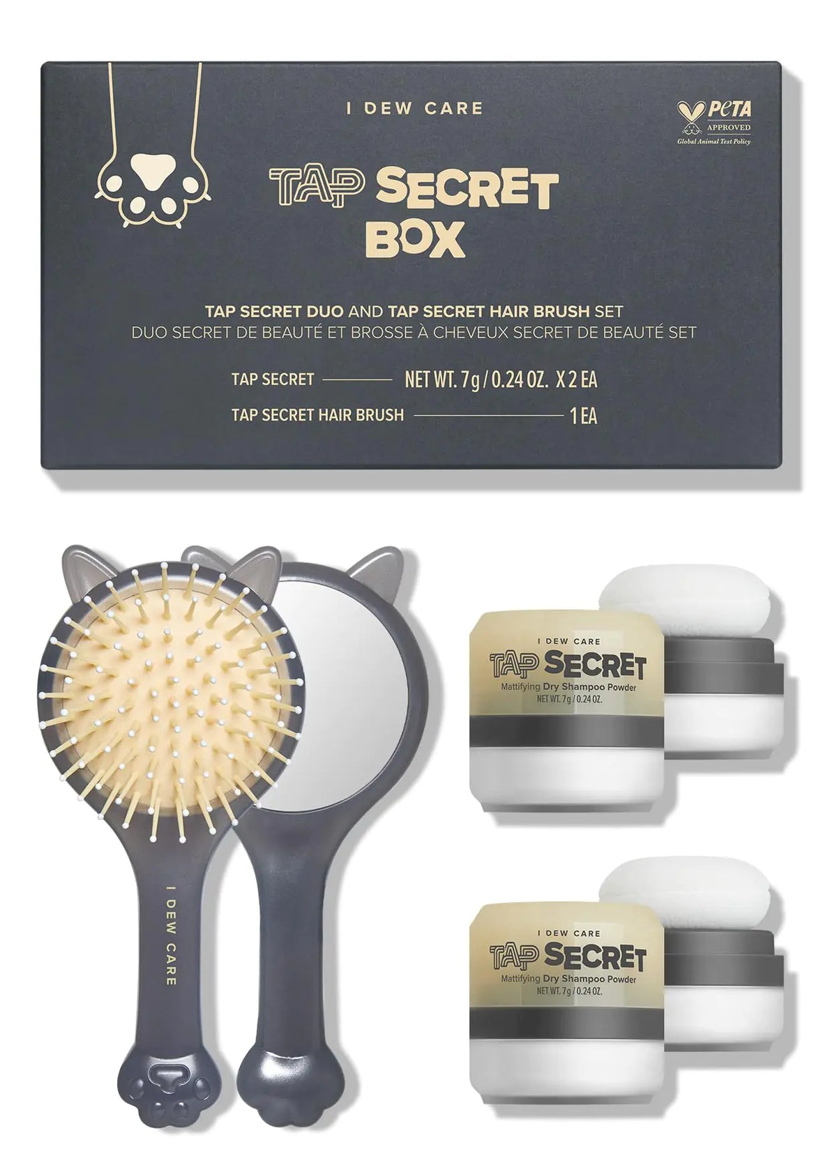 I DEW CARE Dry Shampoo - Tap Secret Trio Gift set, With Black Ginseng, Non-aerosol, Benzene-free,Powder, Fuller Looking Hair, No White Cast, Kbeauty, 3 Count, 0.81Oz 0.24 Ounce (Pack of 3) 03 Tap Secret Trio (White) Rieworkes