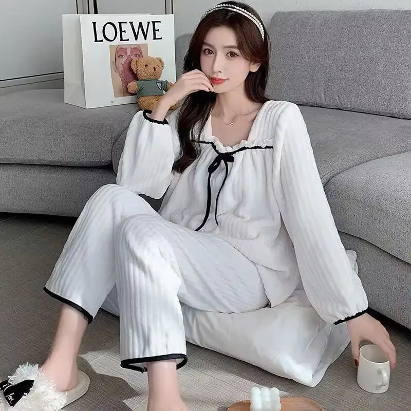 Winter Full-Sleeved Pajama Set for Home Wear Mimarta