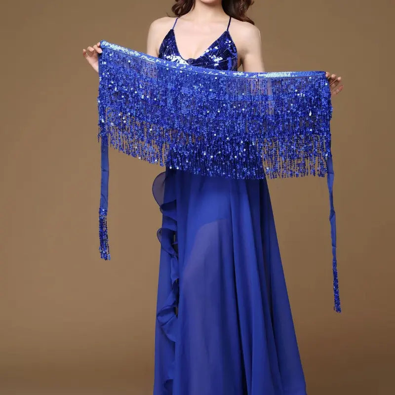 Four-Layer Fringed Waist Scarf for Belly Dance Costume Mimarta