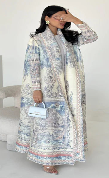 Pleated Print Plus Robe Mimarta