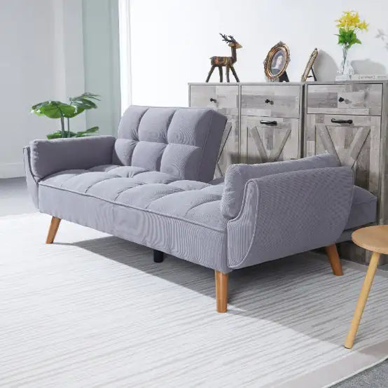 2064 Corduroy Sofa  Sofa Bed-Smoke Gray Mimarta