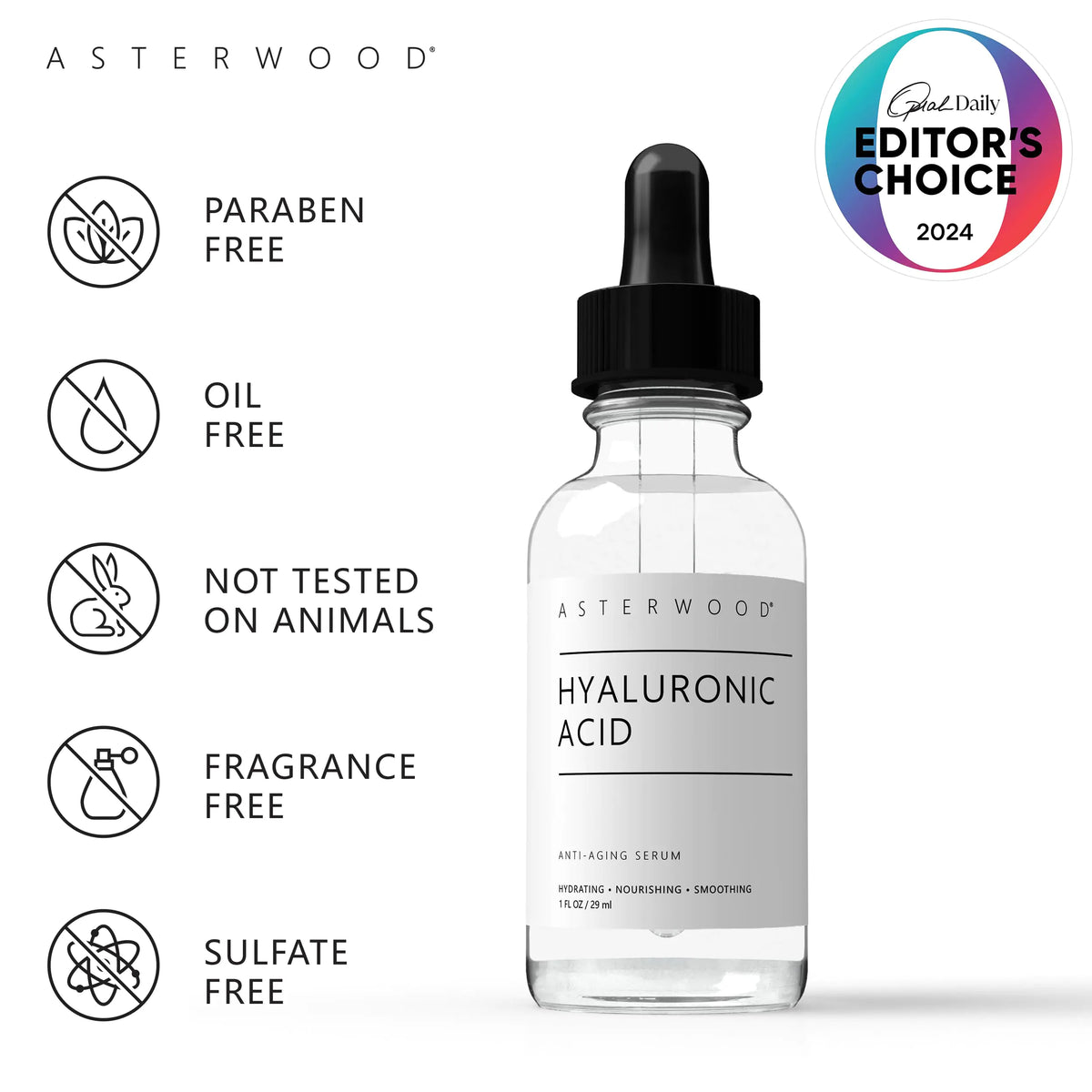 Pure Hyaluronic Acid Serum for Face - Plumping, Anti-Aging & Hydrating - Fragrance-Free, Pairs Well with Vitamin C Face Serum & Hylunaric Acid Moisturizer, 29ml/1 oz 1 Fl Oz (Pack of 1) Rieworkes