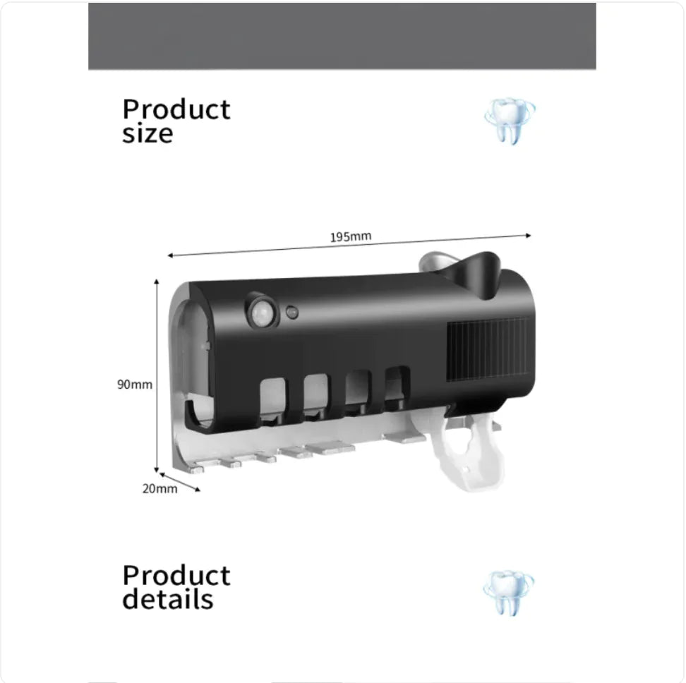 Smart Toothbrush Sterilizer Ultraviolet Sterilization Perforation-Free Wall-mounted Toothbrush Holder Rieworkes