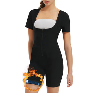 Donason Sauna Suit for Women Weight Loss Waist Trainer Vest 3 In 1 Sliming Full Body Shaper Gym Workout Top With Short Sleeve Mimarta