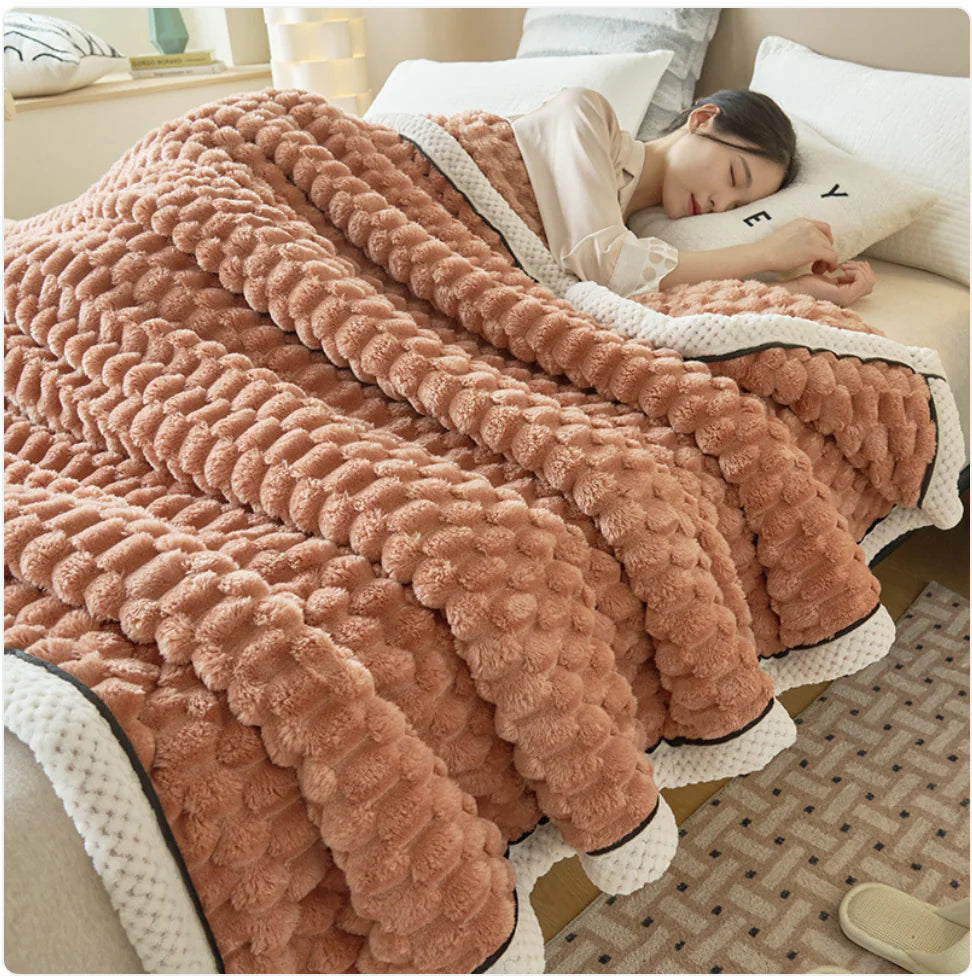 Winter Coral Flannel Thermal Blanket Rieworkes