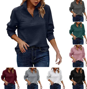 Loose Snake Bone Pattern Stand Collar Women's Sweater Rieworkes