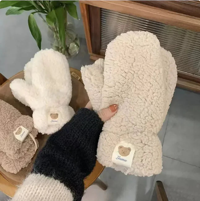 Women's Winter Lambskin Mittens Mimarta