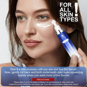 Eye Serum with 8% Caffeine 8% Retinol Hyaluronic Acid Niacinamide peptides for Puffy Eye Bags Fine Lines Dark Circles Wrinkles, Under Eye Cream with 360° Eye Roller Massage Ball, 0.5 fl. oz blue Rieworkes