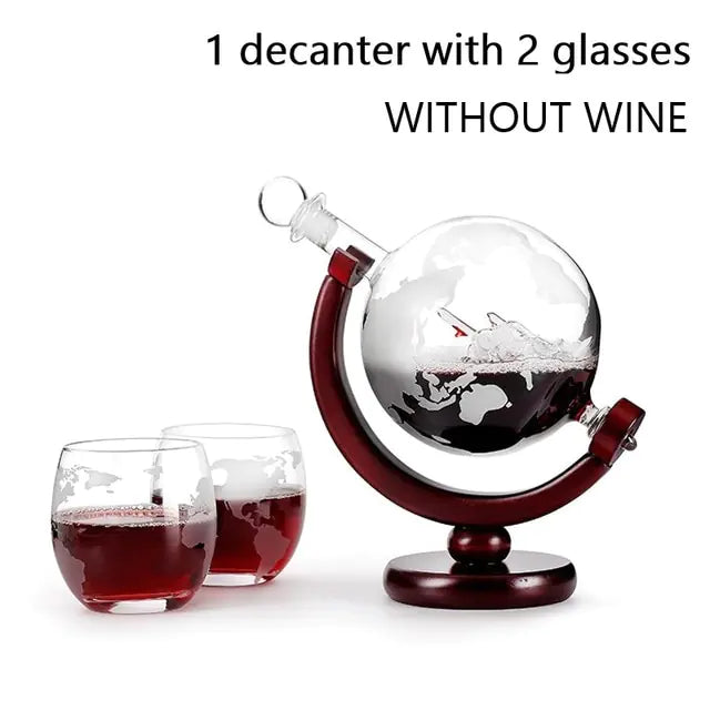 Whiskey Decanter Globe Wine Aerator Glass Set Rieworkes