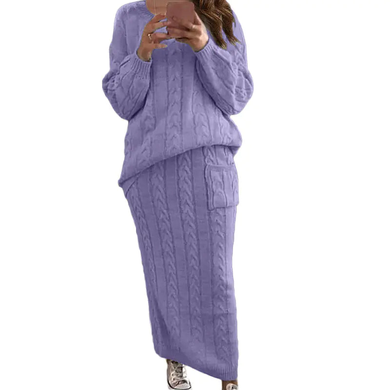 Autumn Winter Women's Fashion Sweater Dress Set Mimarta