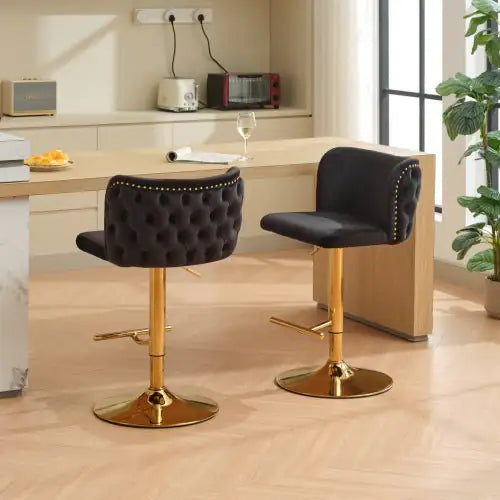 Furniture,Swivel Barstools Adjusatble Seat Height, Modern PU Upholstered Bar Stools With The Whole Back Tufted, For Home Pub And Kitchen Island Rieworkes