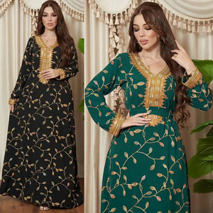 Arab Dubai Embroidery Applique Muslim Dinner Robe Mimarta